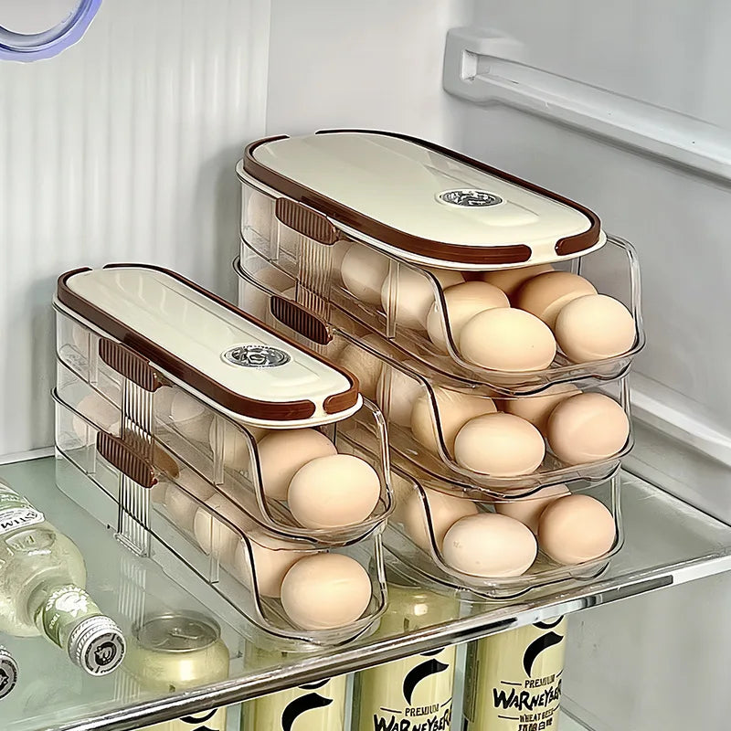 Purilite Select Household Multi-Layer Automatic Rolling Egg Storage Box