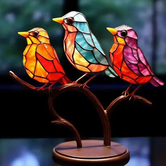 Purilite Select 2/3/5pcs Stained Acrylic Birds on Branch