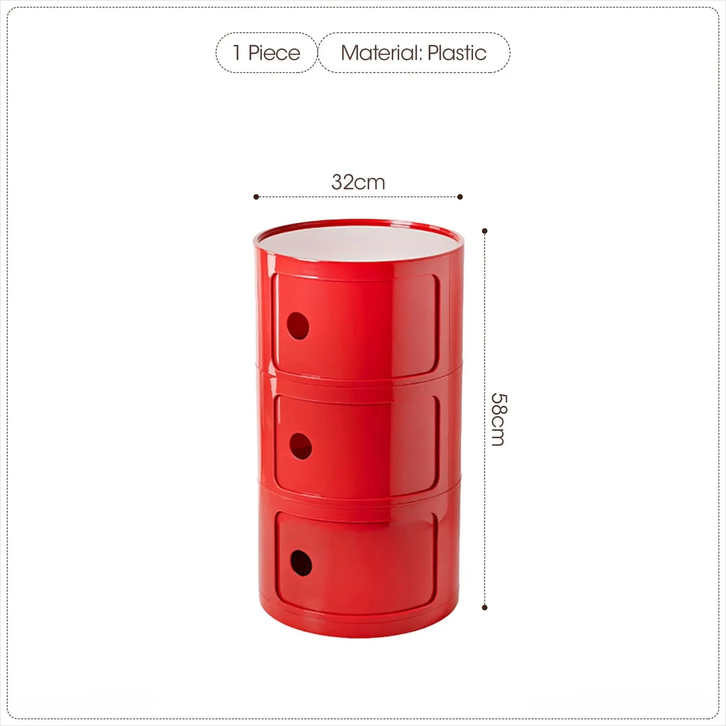 Purilite Select Nordic Net Red Bedside Cabinet