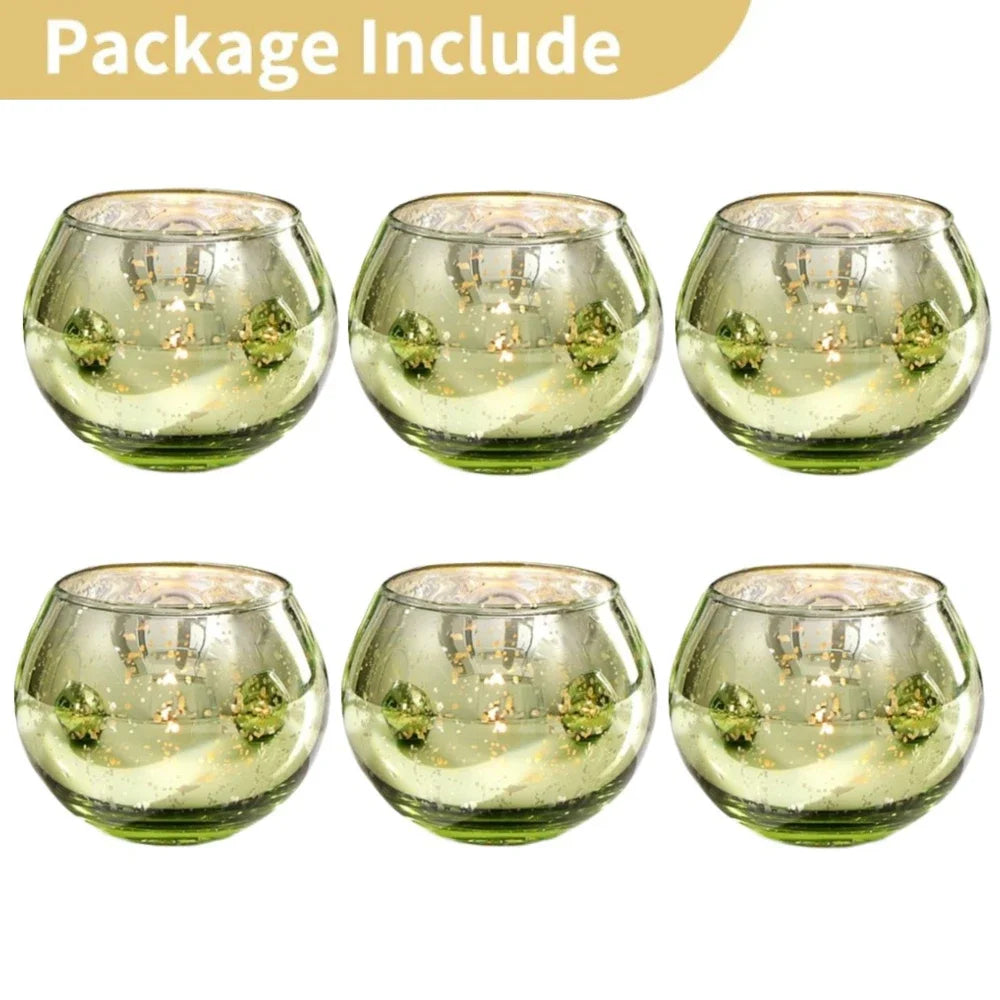 Purilite Select 6/12Pcs Round Speckled Glass Votive Candle Holders