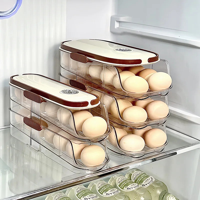 Purilite Select Household Multi-Layer Automatic Rolling Egg Storage Box
