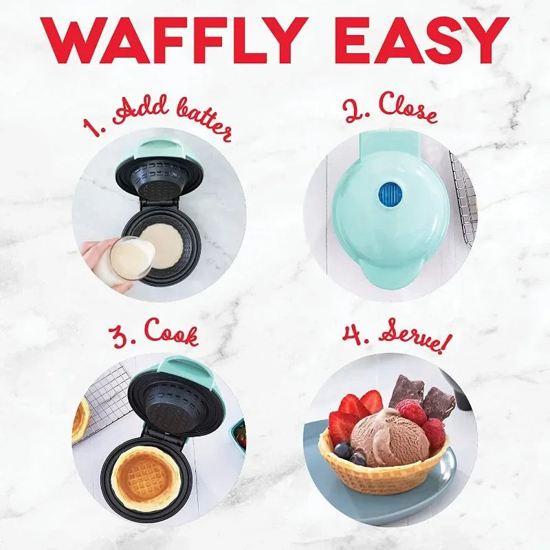 Purilite Select Waffle Bowl Maker Machine | 110–220V Electric Breakfast Dessert Maker | Ice Cream Bowl & Egg Roll Appliance