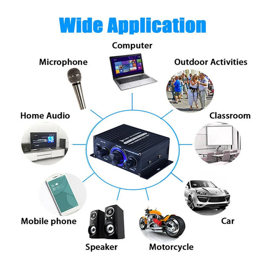 Purilite Select AK-170 HiFi Audio Power Amplifier 2x200W Dual Channel Power Amp with RCA Input