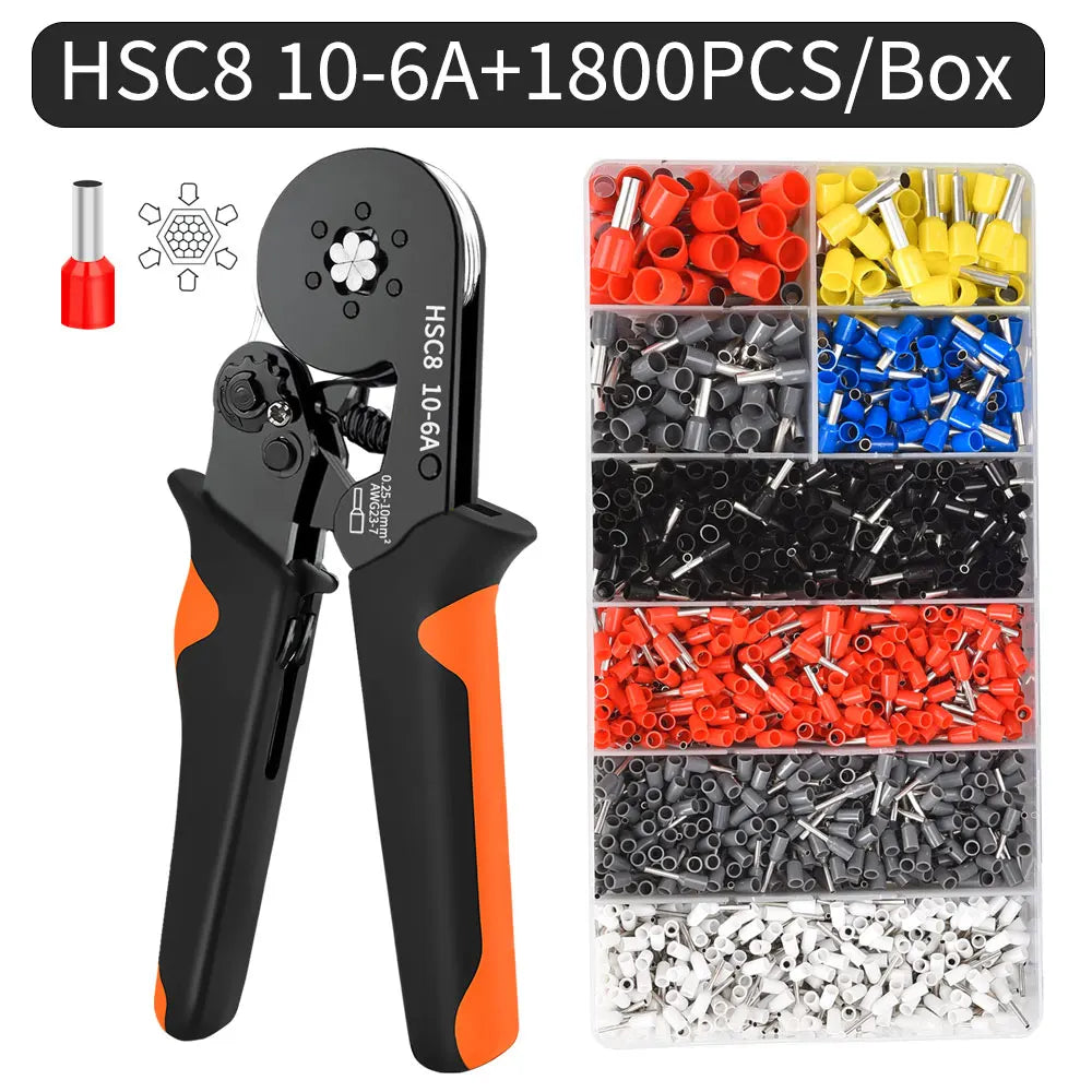 Purilite Select Hexagonal Self-Adjustable Ratchet Ferrule Crimping Tool Kit