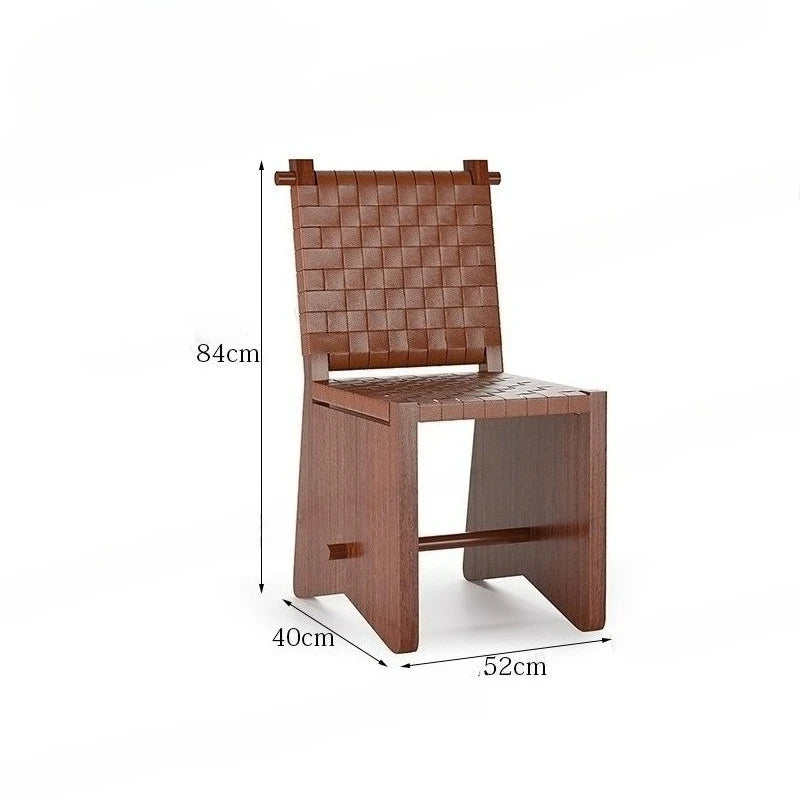 Purilite Select Saddle Leather Weaving Dining Chair