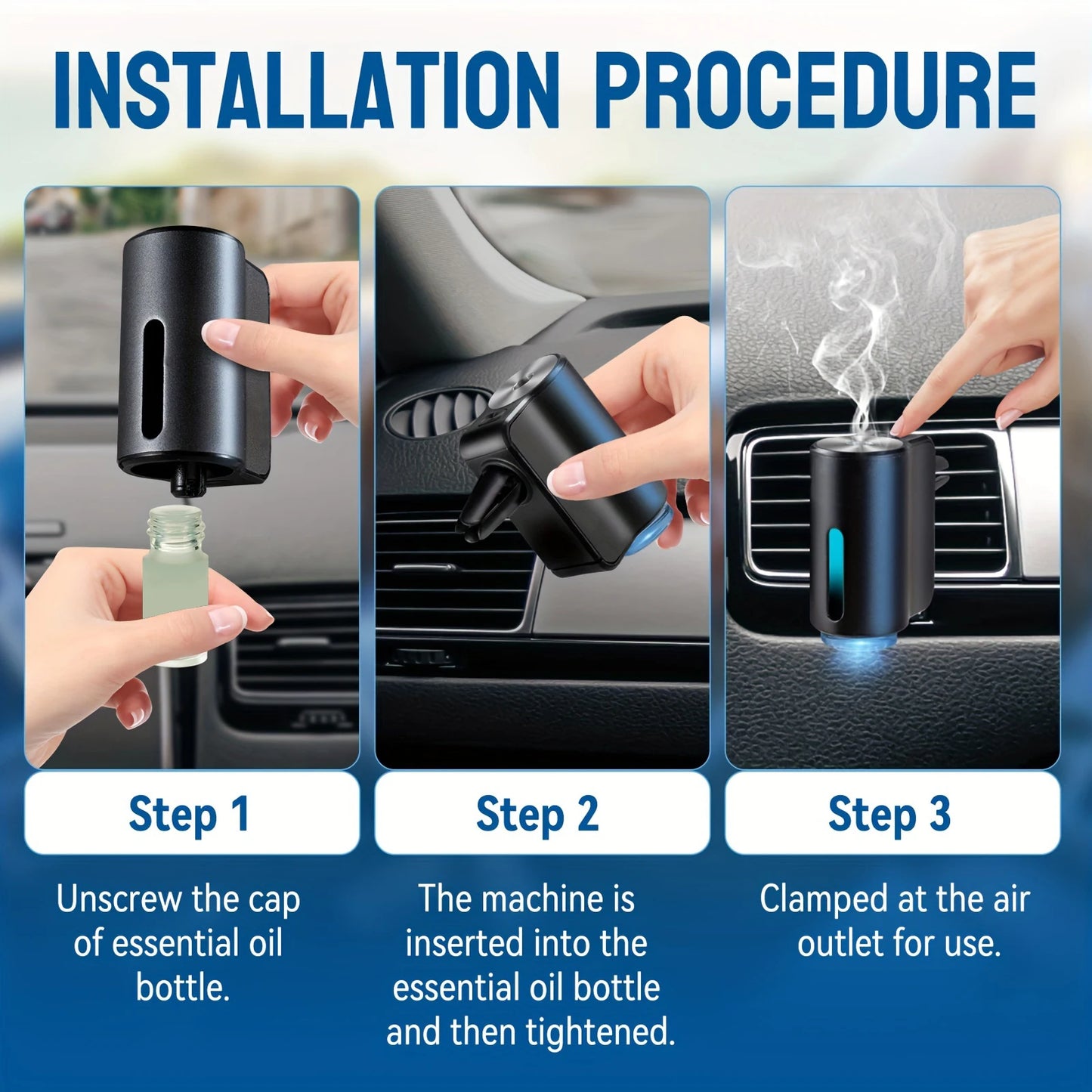 Purilite Select Smart Car Aromatherapy Diffuser – Non-Electric Car Air Freshener & Odor Remover