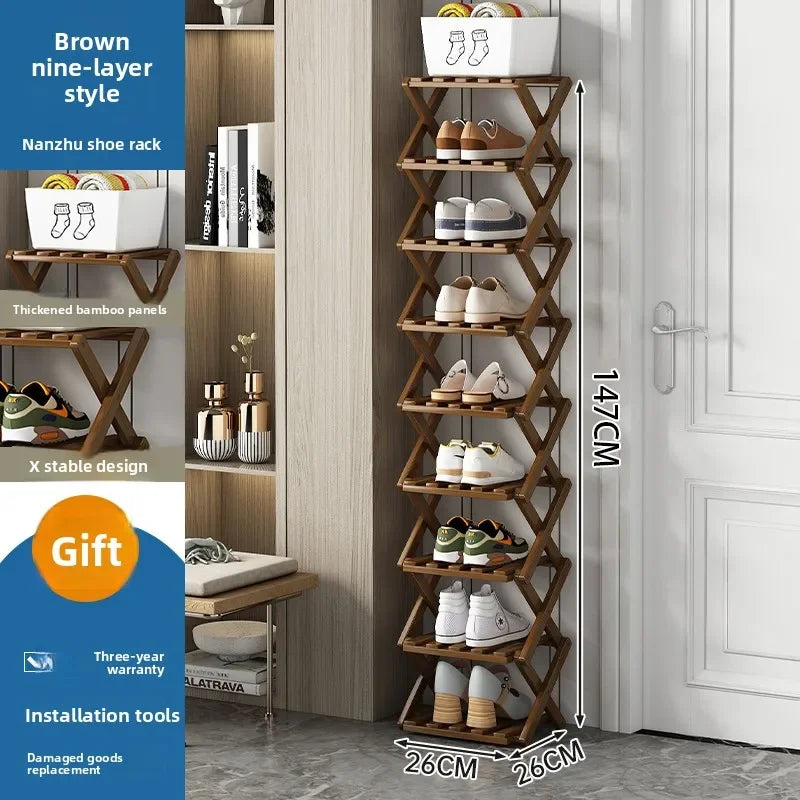 Purilite Select Narrow Wooden Shoe Rack