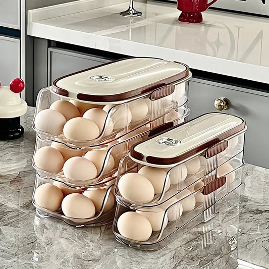 Purilite Select Household Multi-Layer Automatic Rolling Egg Storage Box