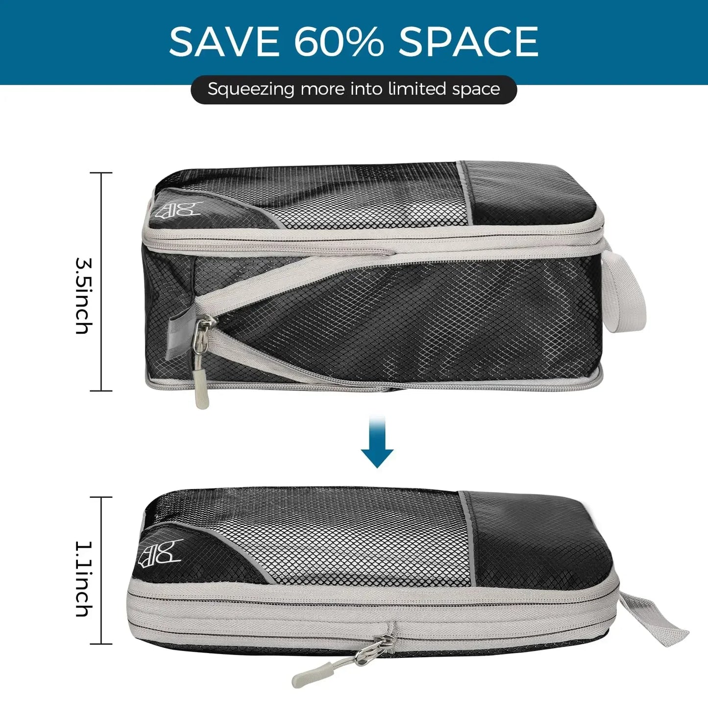 Purilite Select 5‑6 PCS Compressed Travel Packing Cubes Set