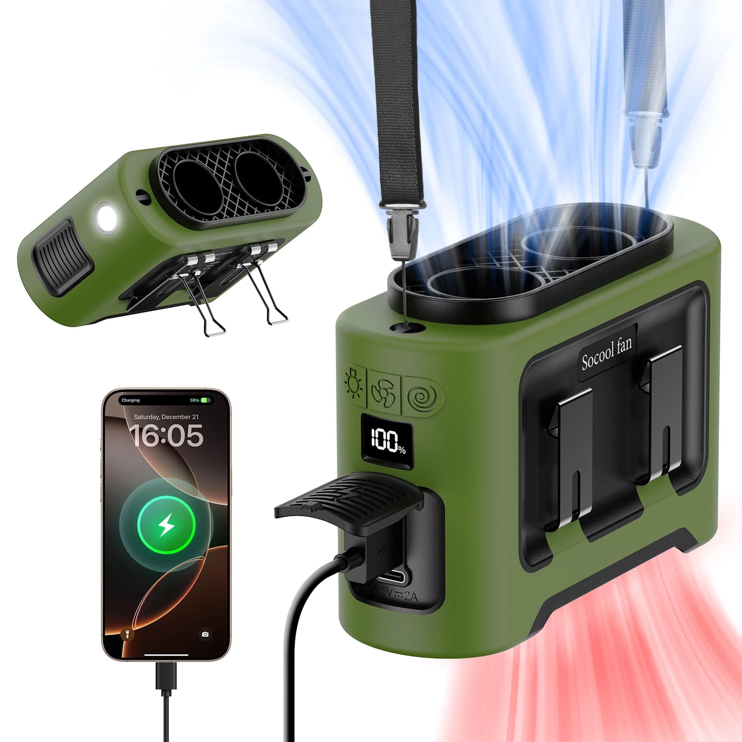 Purilite Select Socool 14500mAh Portable Waist Fan