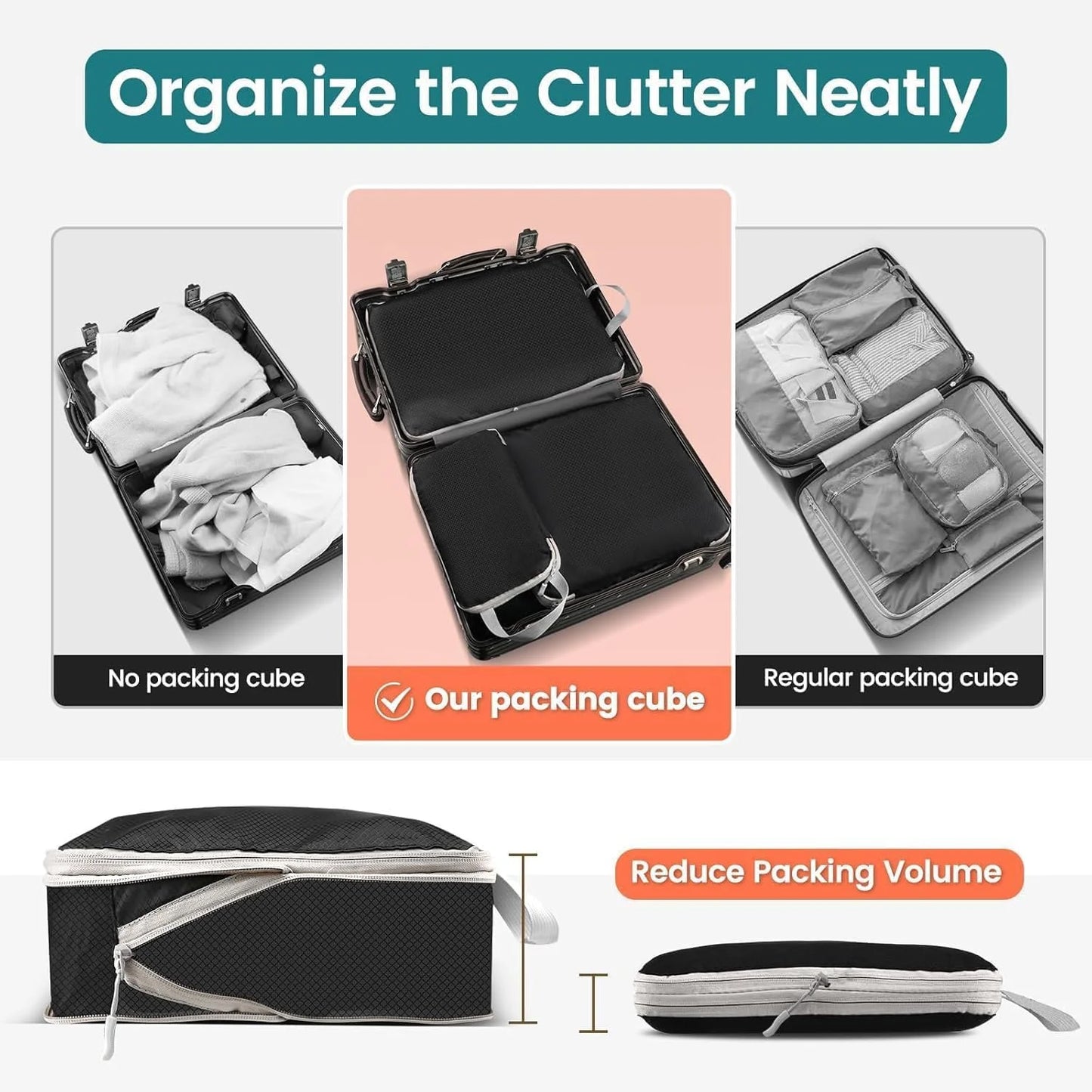 Purilite Select Compression Packing Cubes for Travel