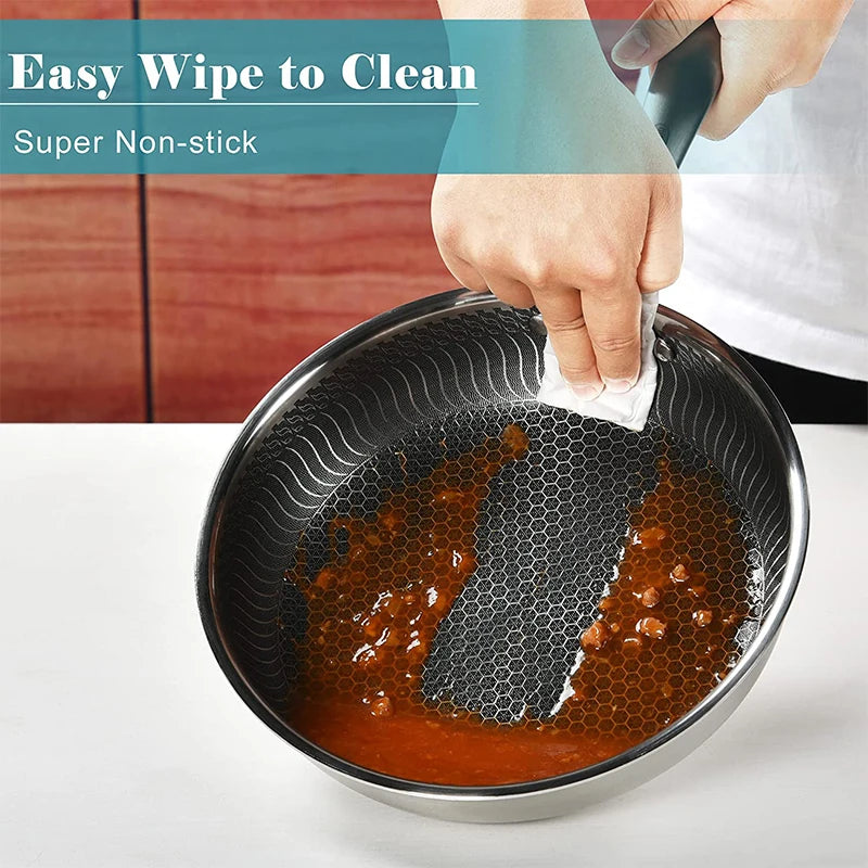 Purilite Select 28cm Stainless Steel Nonstick Honeycomb Frying Pan with Lid