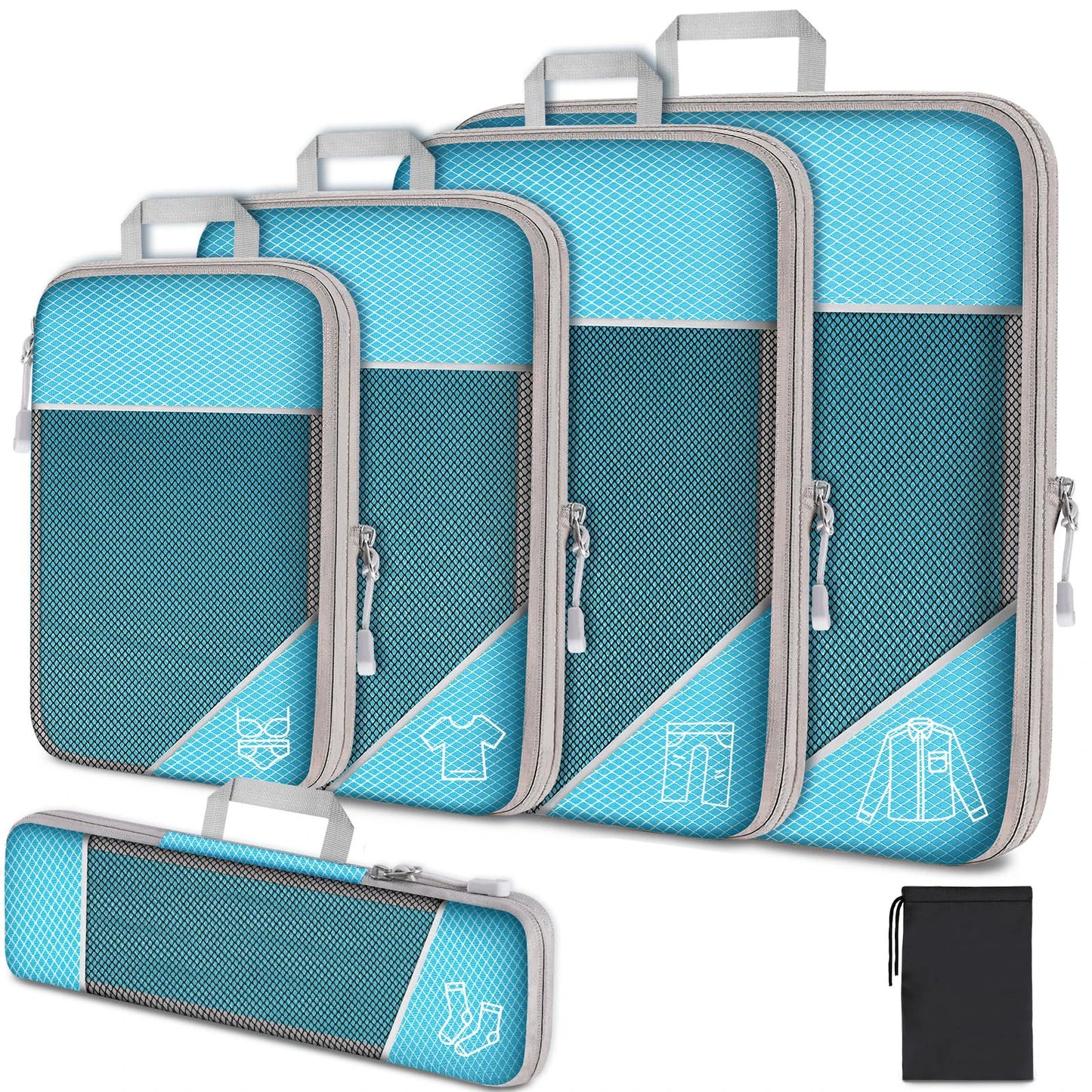 Purilite Select 3/6PCS Compressed Packing Cubes Set