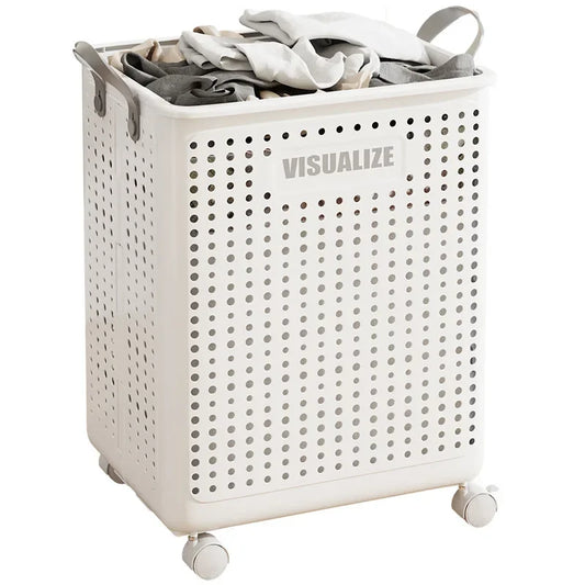 Purilite Select Foldable Dirty Clothes Basket with Wheels