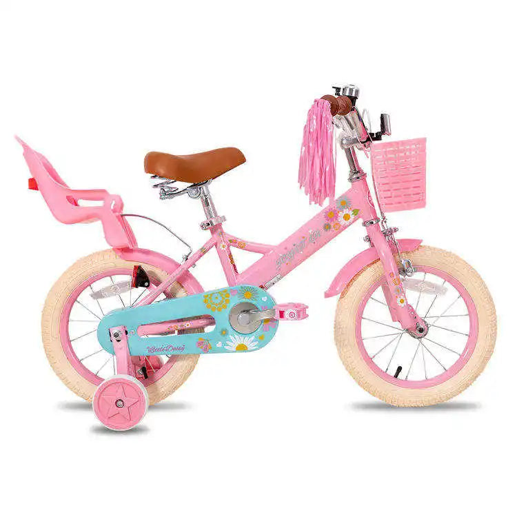 New design flower style 12" 14" 16" baby girls kids bike bicycle with doll seat for 4 5 6 7 years old