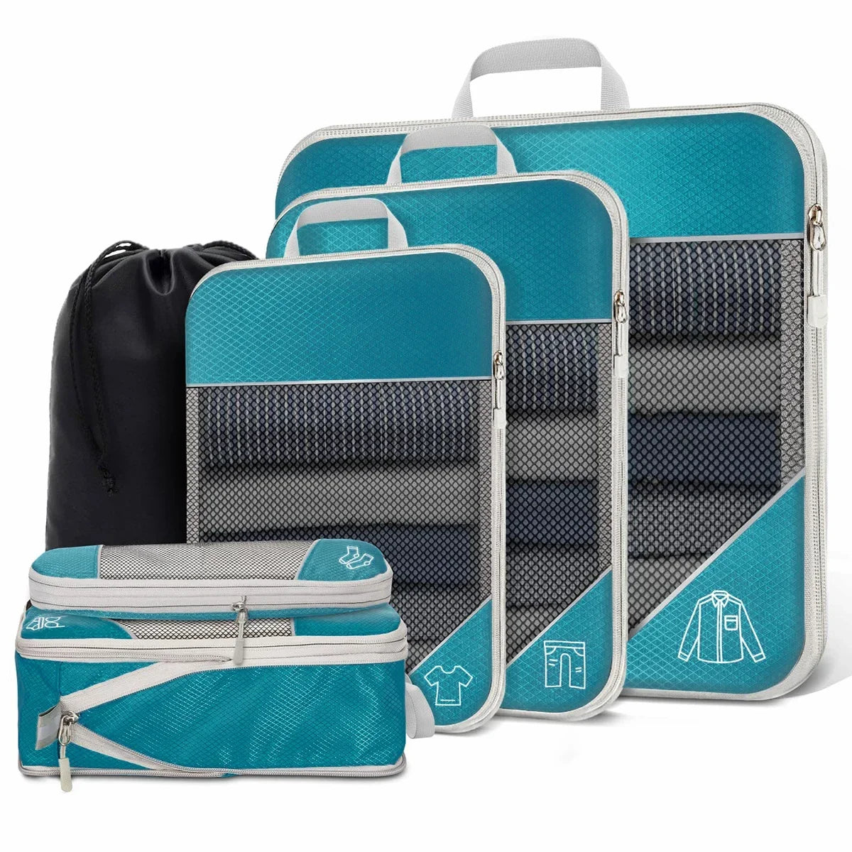 Purilite Select 5‑6 PCS Compressed Travel Packing Cubes Set