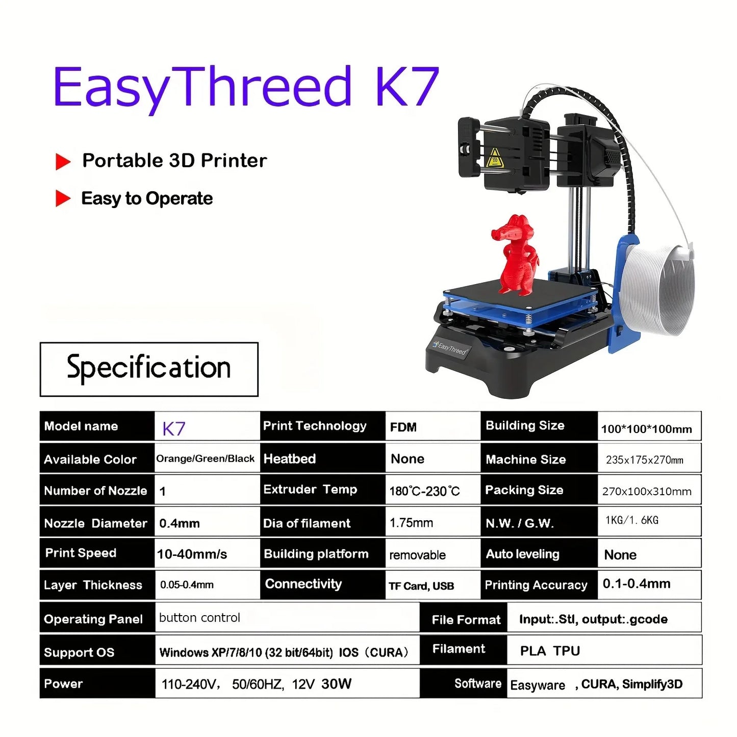 Purilite Select Mini DIY 3D Printer Kit