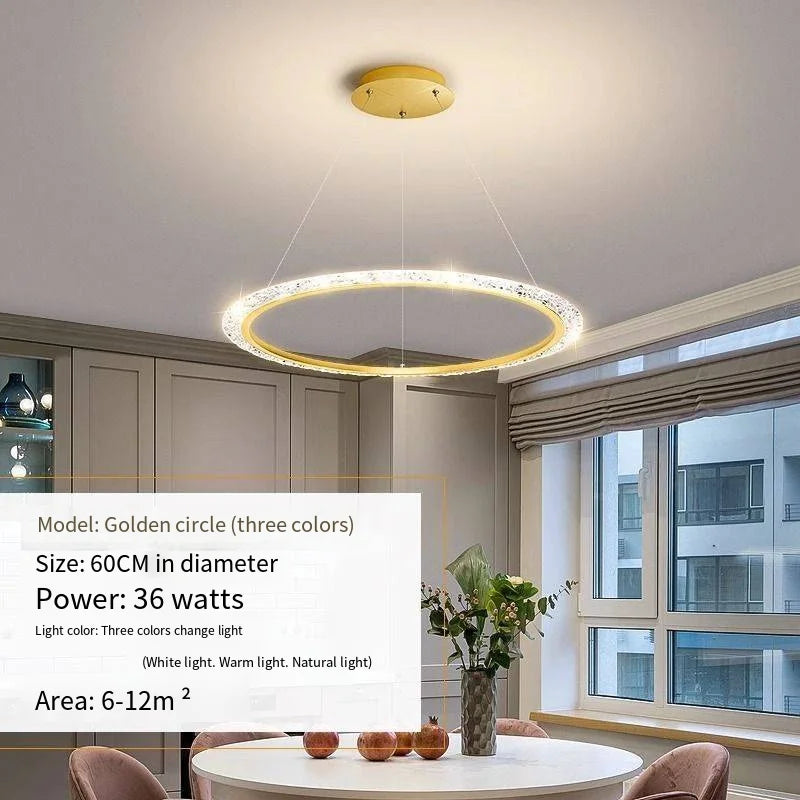 Purilite Select Three-Ring Crystal Chandelier