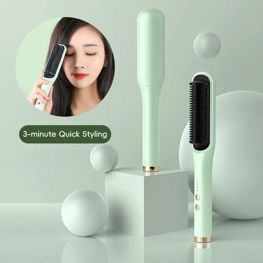 Purilite Select Electric Hot Comb Multifunctional Straight Hair Straightener Straightening Brush Comb Negative Ion Anti-Scalding Styling Tool