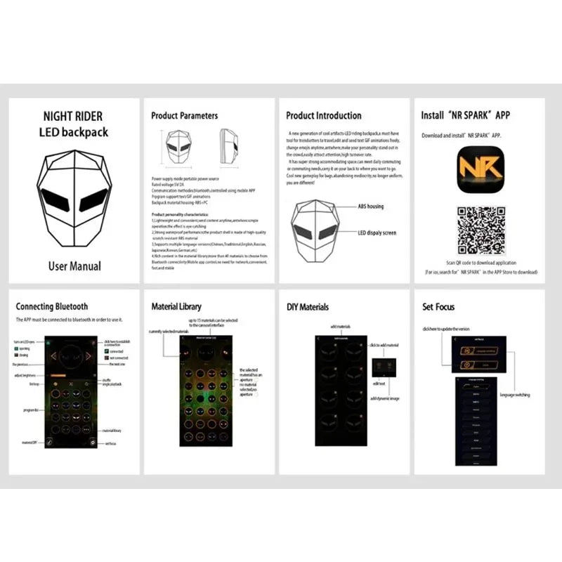 Purilite Select LED Motorcycle Backpack | Waterproof Helmet Bag | Hard Shell Riding Bag | Custom Light Display | Travel Laptop Backpack