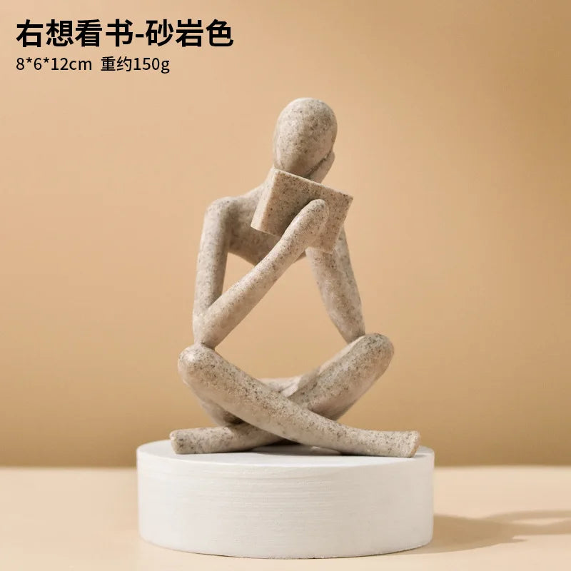 Purilite Select Light Luxury Abstract Reading Figure Statue