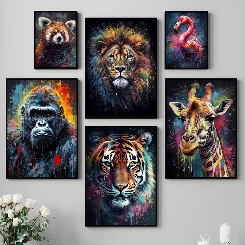 Purilite Select Lion & Tiger Animal Portrait Poster