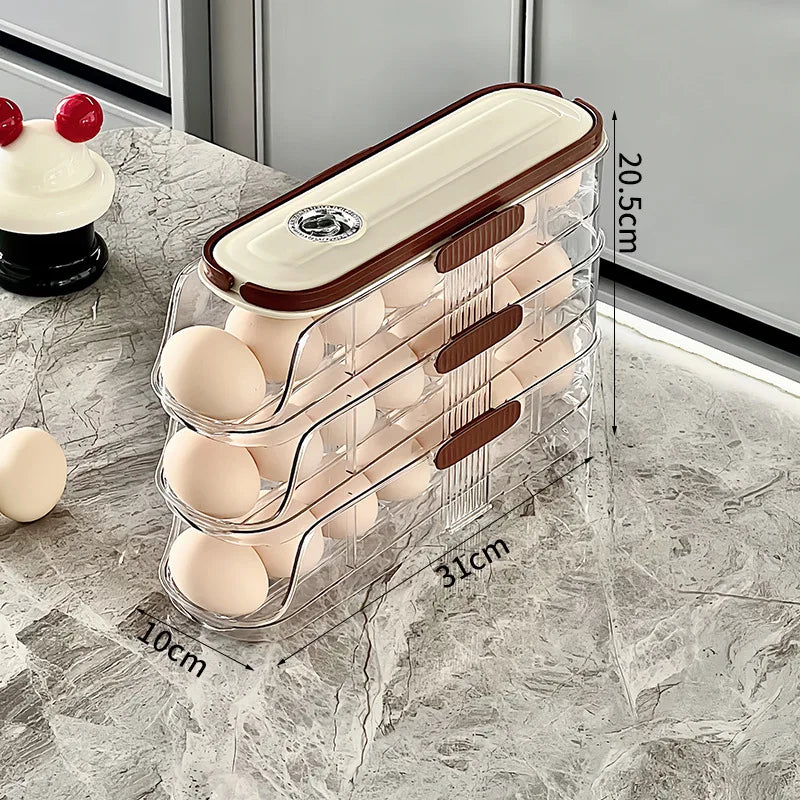 Purilite Select Household Multi-Layer Automatic Rolling Egg Storage Box