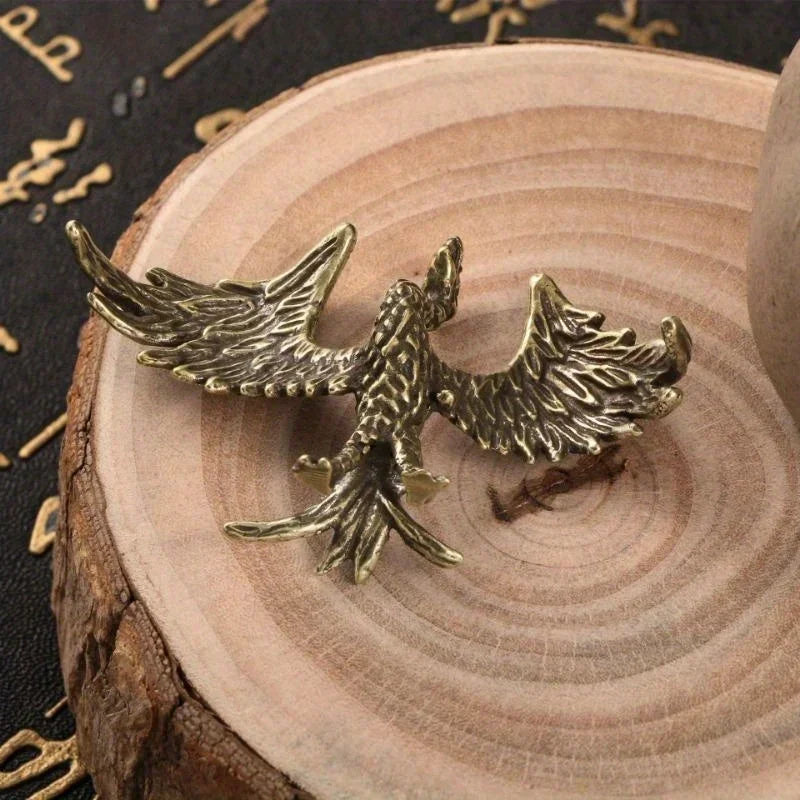 Purilite Select Retro Solid Brass Soaring Phoenix Figurine