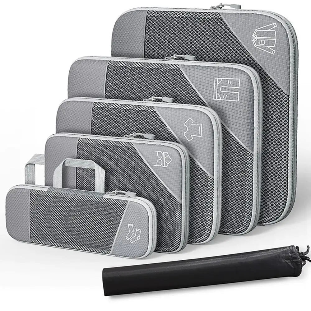 Purilite Select 6‑Piece Travel Organizer Compression Packing Cubes Set