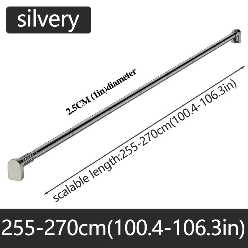 Purilite Select Telescopic Stainless Steel Shower Curtain Rod (Up to 2.7m)