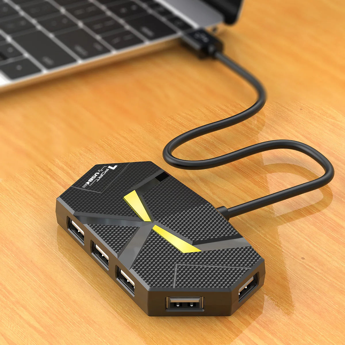 Purilite Select 0.6CM/1.2M 7-Port USB2.0 Hub