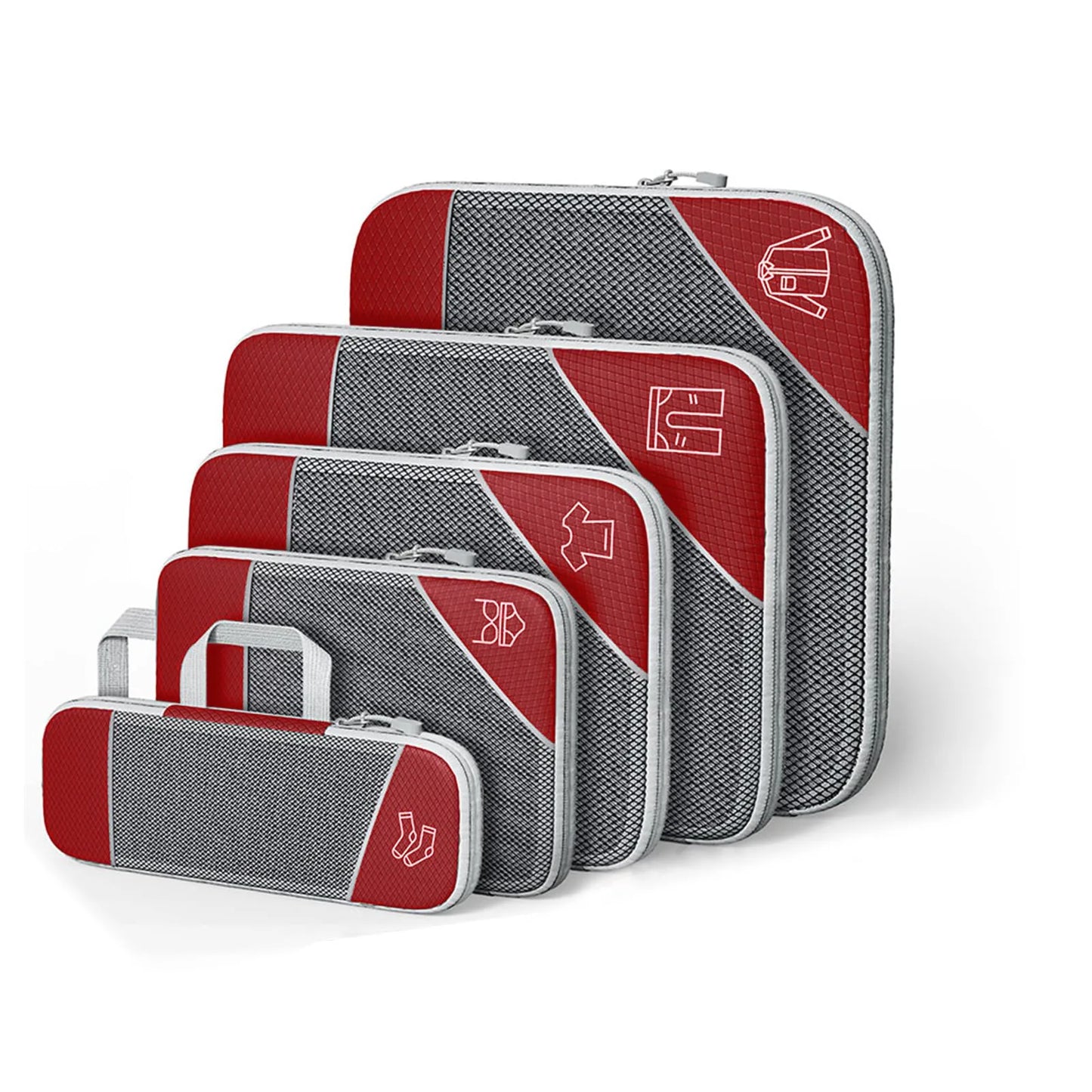 Purilite Select 5PCS Travel Compression Packing Cubes & Shoe Bag Set