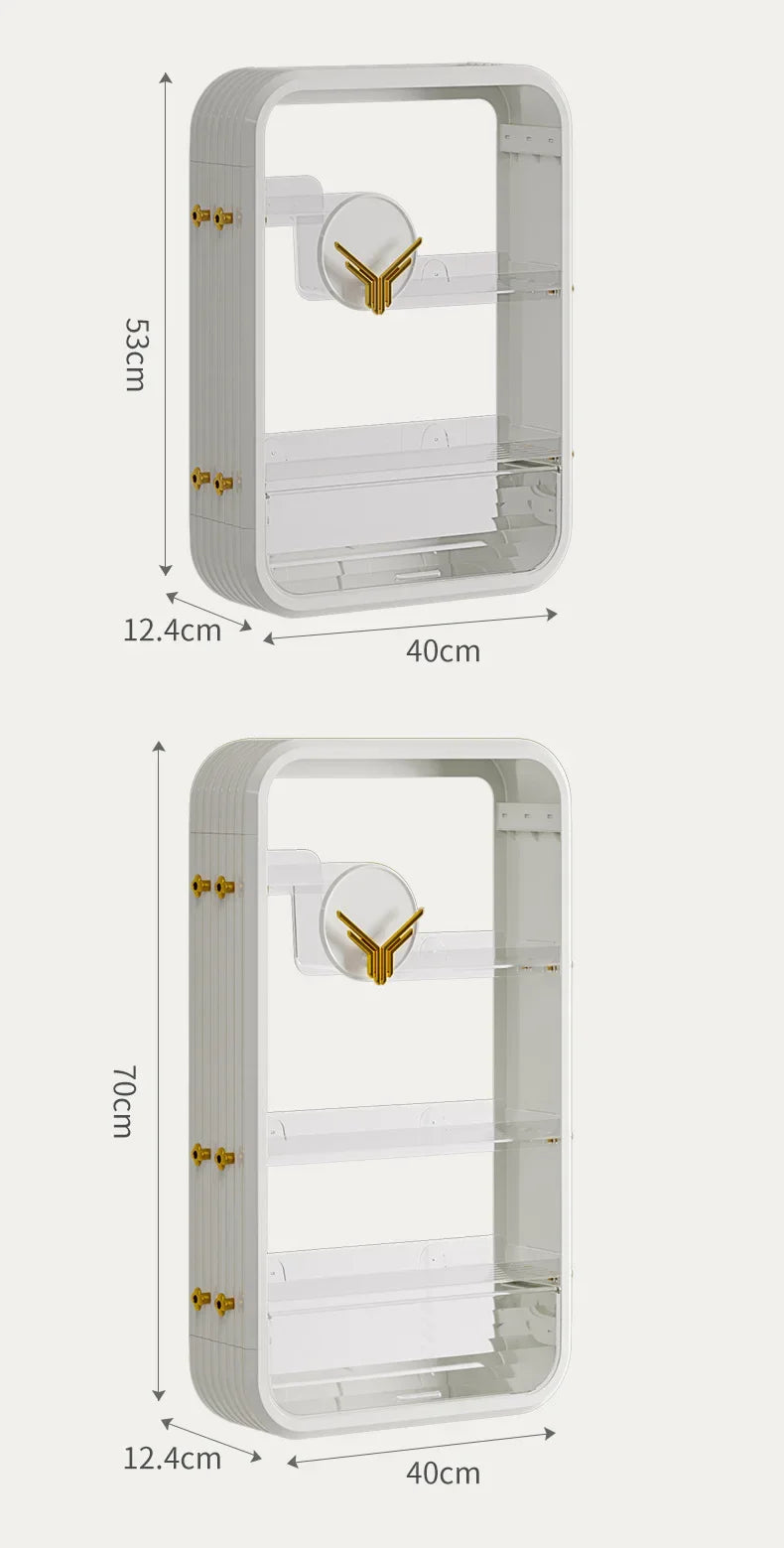 Purilite Select Multi-Layer Wall Mounted Storage Shelf | Large Capacity Organizer for Bathroom Kitchen Cosmetics and Household Items