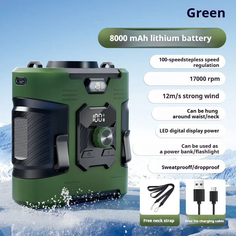 Portable High-Speed Waist-Mounted Fan