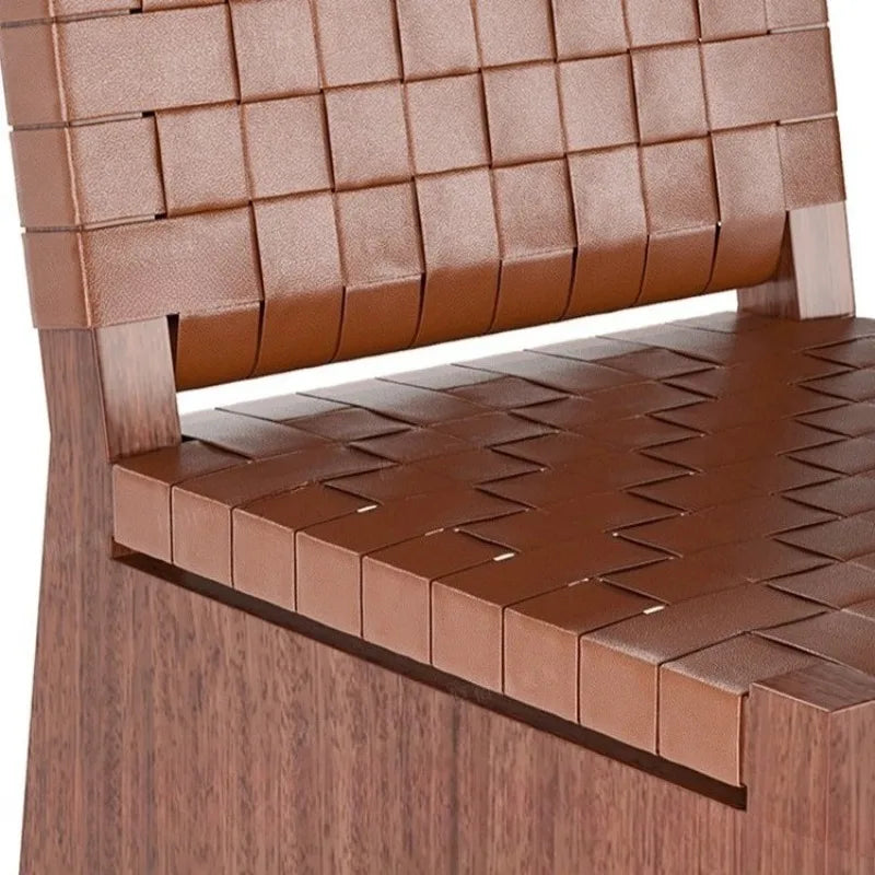 Purilite Select Saddle Leather Weaving Dining Chair