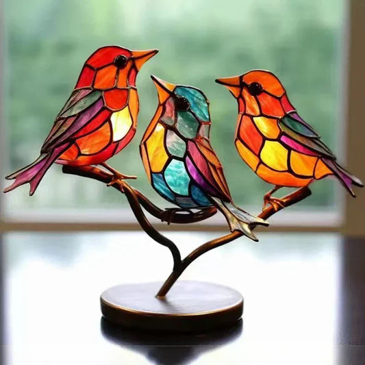 Purilite Select 2/3/5pcs Stained Acrylic Birds on Branch