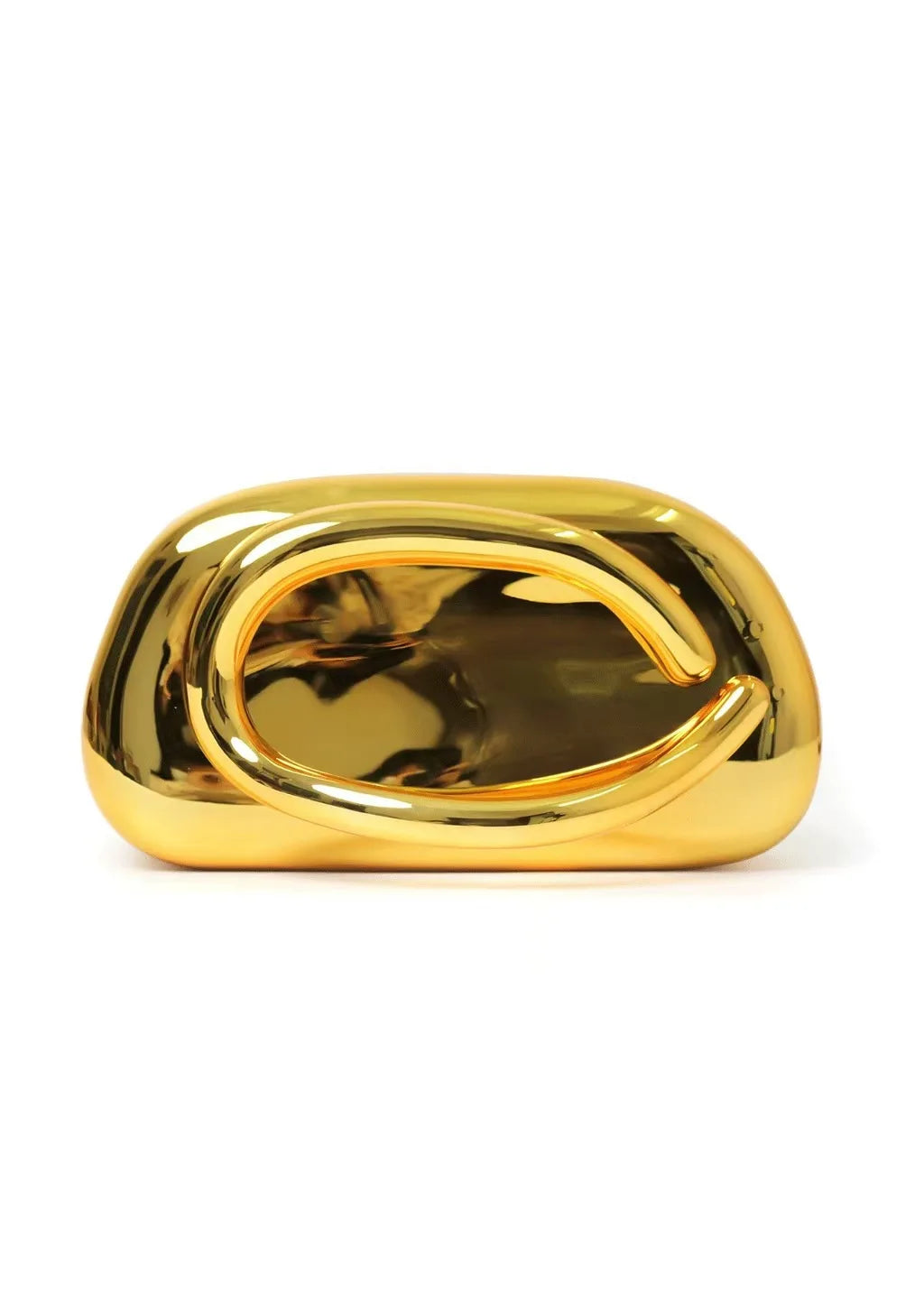 Purilite Select Gold Metal Closure Box Clutch Bag