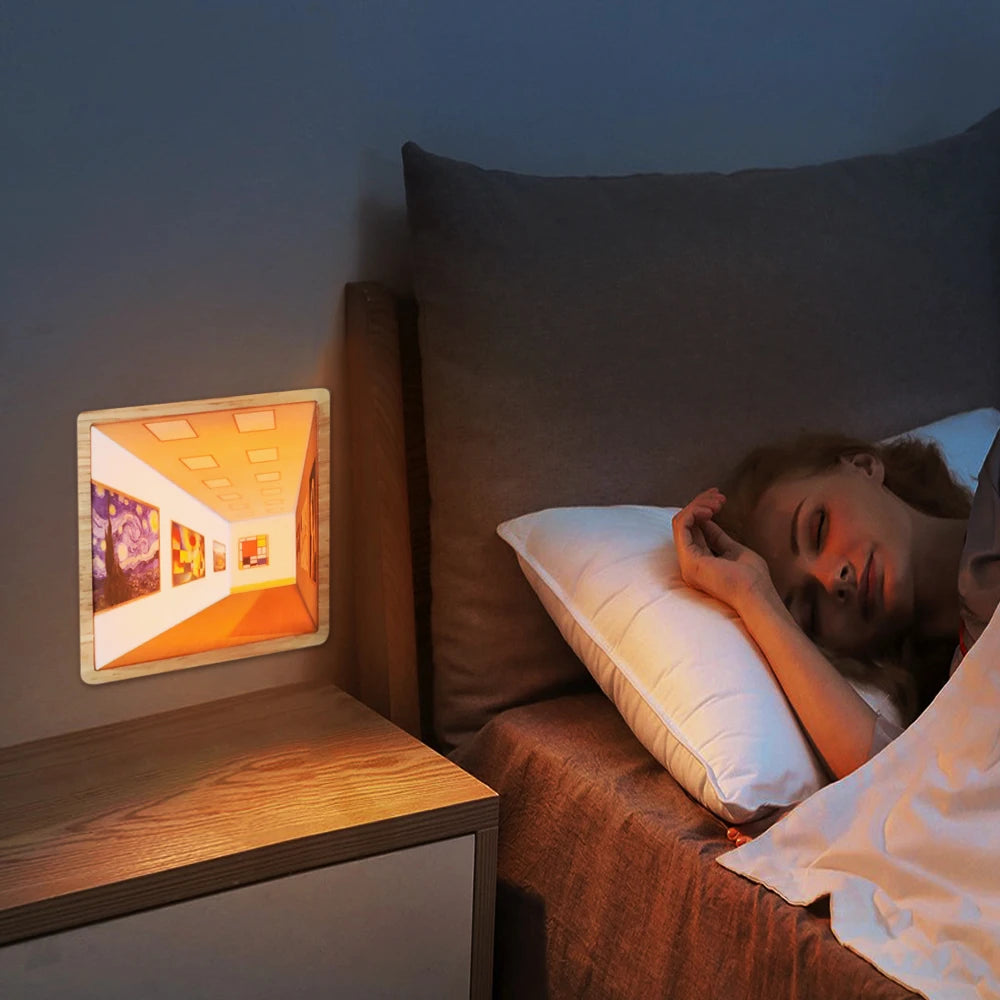 Purilite Select 3D Visual Night Light Wall Lamp | LED Optical Art Wall Mounted Light | 3 Color Atmosphere Lamp