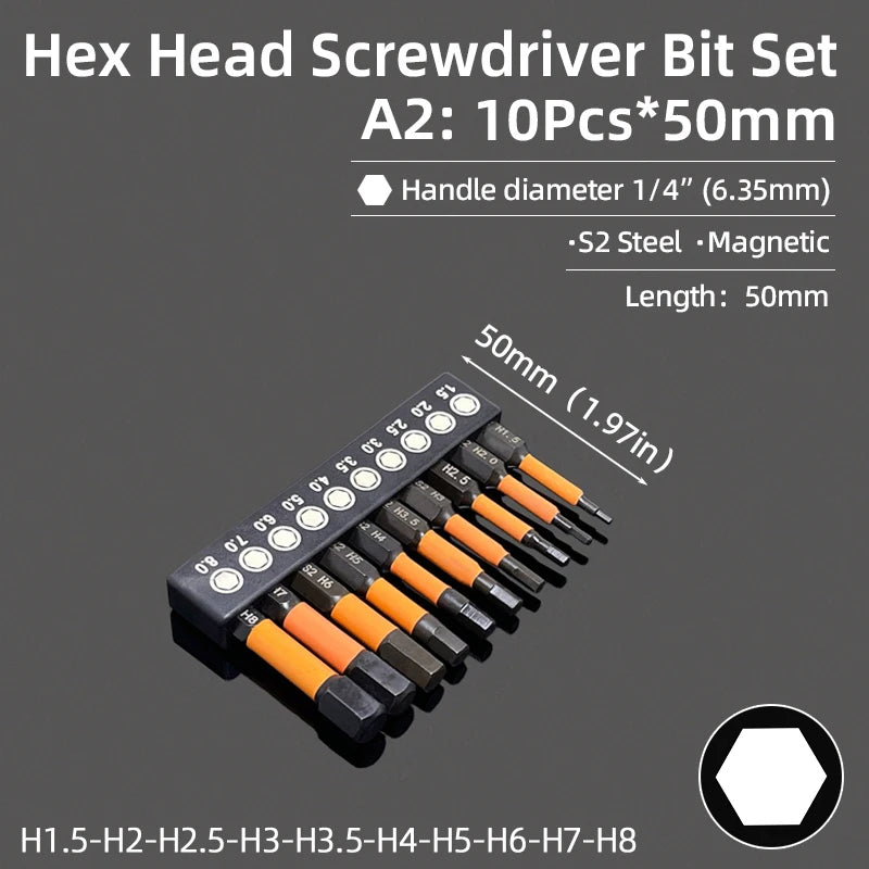 Purilite Select Hex Head Allen Wrench Screwdriver Bit Set