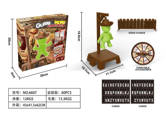 Purilite Select Magnetic Hangman Word Guessing Board Game – Cowboy Theme Travel Table Puzzle for Family Fun and Learning