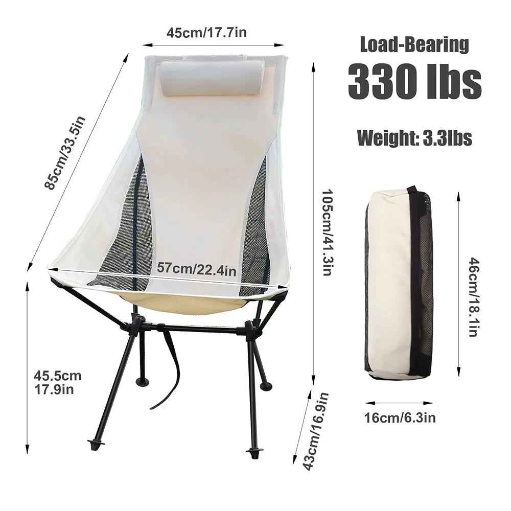 Purilite Select Portable Folding Camping Chair with Headrest