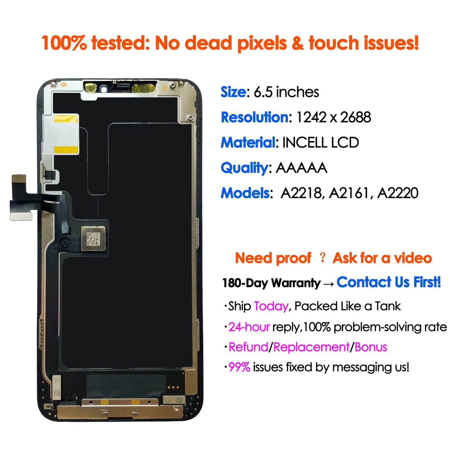 Purilite Select High-Quality AAA Incell LCD for iPhone 11 Pro Max
