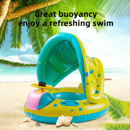 Purilite Select: Baby inflatable swimming ring with seat and sunshade