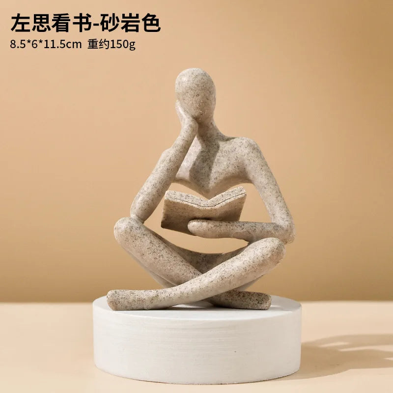 Purilite Select Light Luxury Abstract Reading Figure Statue