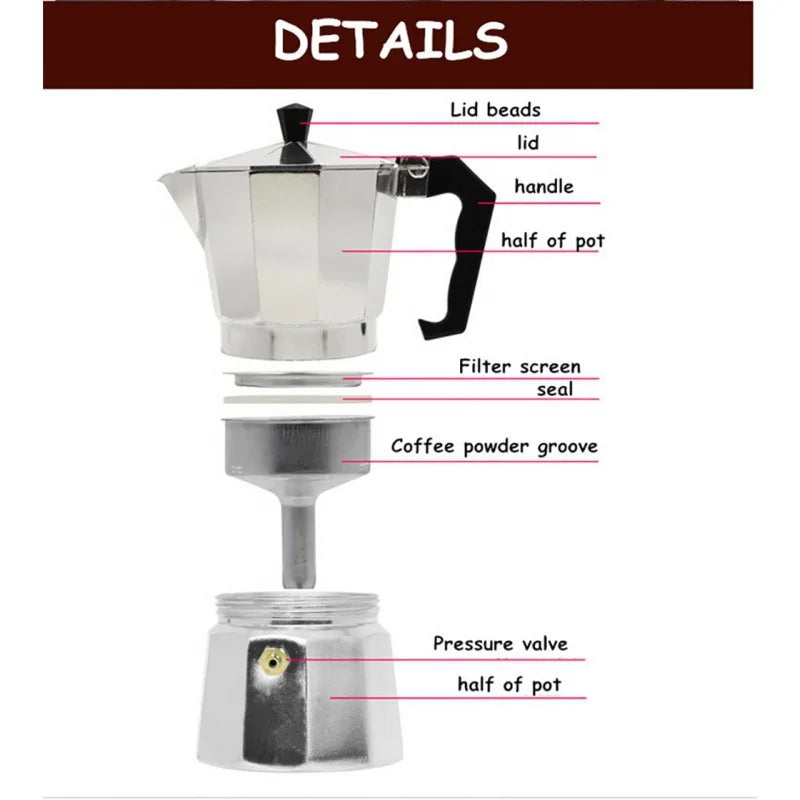 Purilite Select Aluminum Mocha Coffee Maker Pot