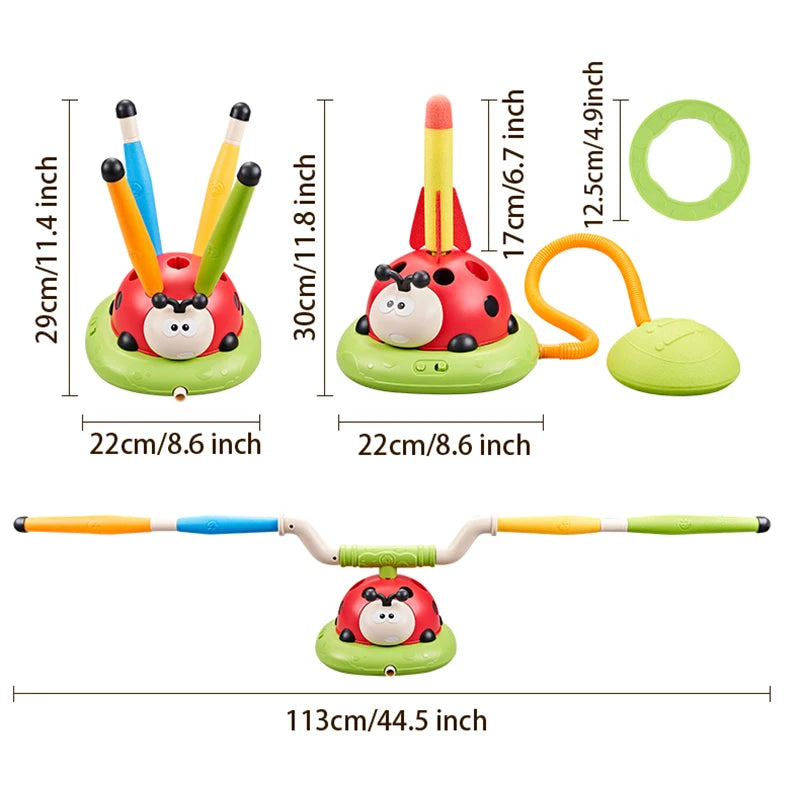 Purilite Select 4 Styles Ladybug Multifunction Jump Rocket Launcher Toy