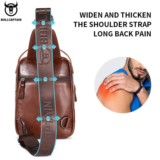 Purilite Select Mens Genuine Leather Crossbody Bag