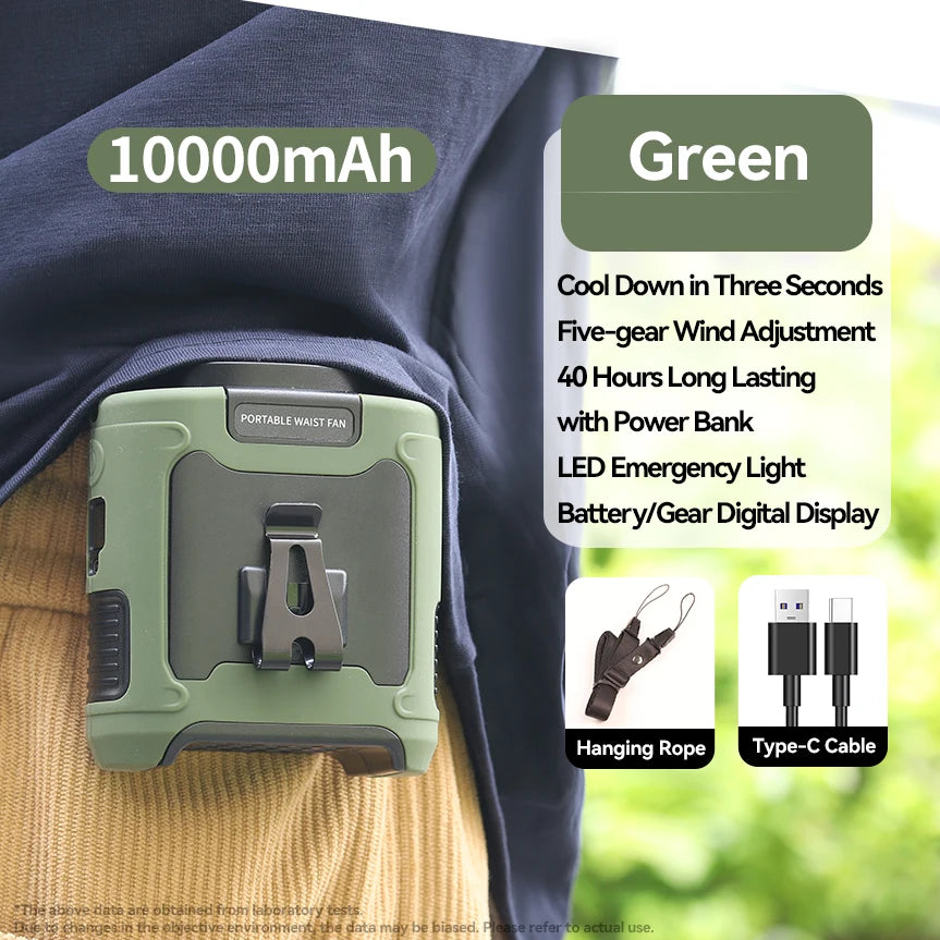 Purilite Select 20000mAh Outdoor Portable Waist & Hanging Neck Fan