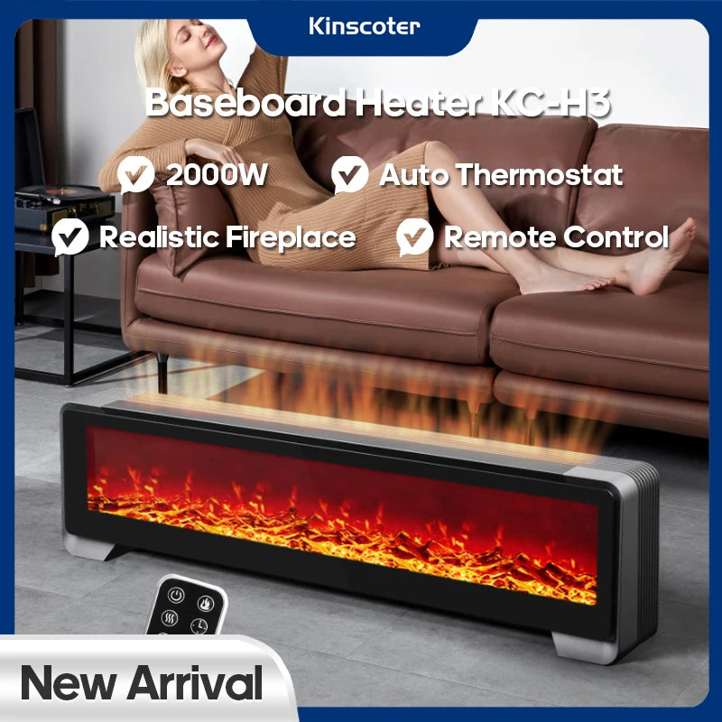 Purilite Select Baseboard Heater 2000W Electric Space Convector Heater