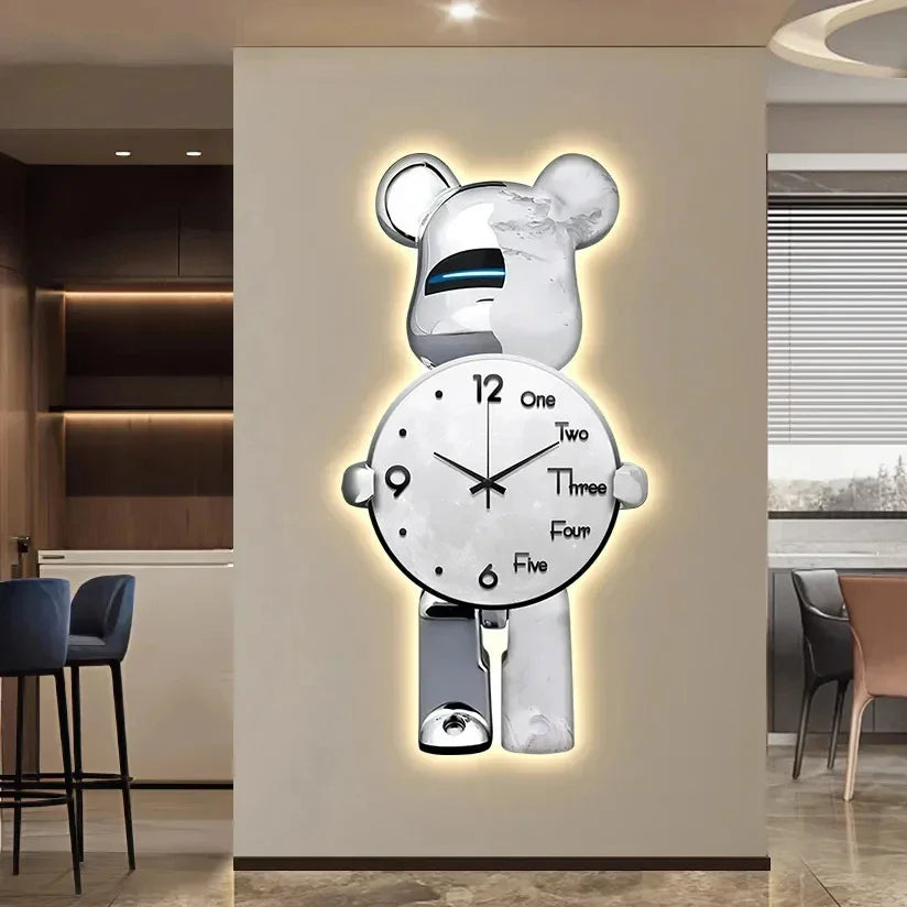 Purilite Select Aesthetic Bear Wall Clock with LED Lamp